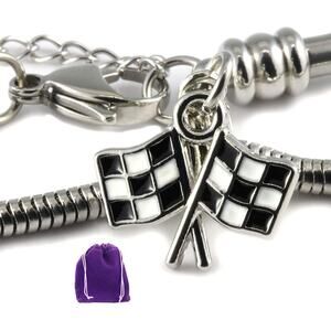 Racing Bracelet - Checkered Flag Stainless Steel Bracelet